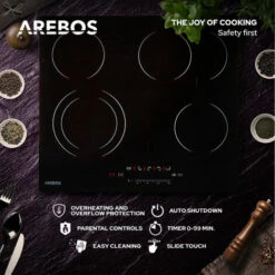 AREBOS Piano Cottura In Vetroceramica 4 Zone Di Cottura 59 Cm 7200W -Fornello Italia 31842315 3
