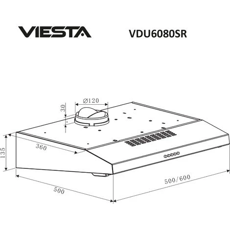 Sottostruttura VIESTA VDU608080SR - Cappa 60 Cm - Cappa Da Incasso A Parete E LED - Funzione Di Scarico E Ricircolo - Acciaio Inox 6 Sottostruttura VIESTA VDU608080SR - Cappa 60 Cm - Cappa Da Incasso A Parete E LED - Funzione Di Scarico E Ricircolo - Acciaio Inox - immagine 4