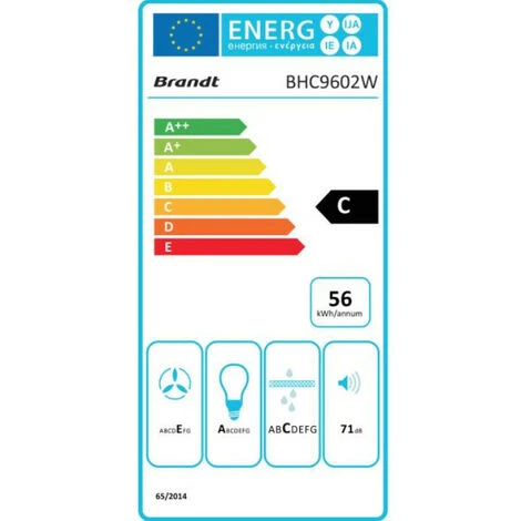 Cappuccio Visiera 60cm 321m3/h Bianco - Bhc9602w - Brandt 4 Cappuccio Visiera 60cm 321m3/h Bianco - Bhc9602w - Brandt - immagine 2