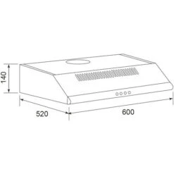 Cappuccio Visiera 60cm 344m3 / H Nero - Ahc640bk - Airlux 7 Cappuccio Visiera 60cm 344m3 / H Nero - Ahc640bk - Airlux -Fornello Italia 35232427 3