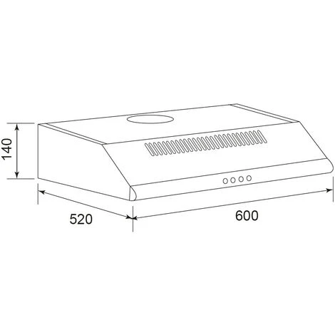Cappuccio Visiera 60cm 344m3 / H Nero - Ahc640bk - Airlux 5 Cappuccio Visiera 60cm 344m3 / H Nero - Ahc640bk - Airlux - immagine 3
