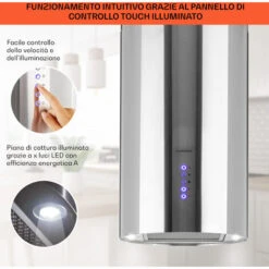 Klarstein Beretta Cappa A Isola Ø35cm Scarico/Ricircolo 650m³/h LED Acciaio Inox 10 Klarstein Beretta Cappa A Isola Ø35cm Scarico/Ricircolo 650m³/h LED Acciaio Inox -Fornello Italia 35444384 4