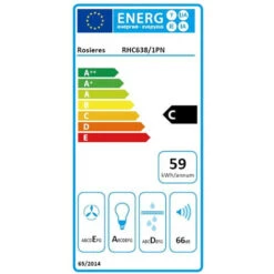 Cappuccio Visiera 60cm 348m3/h Nero - Rhc638/1pn - Rosieres 6 Cappuccio Visiera 60cm 348m3/h Nero - Rhc638/1pn - Rosieres -Fornello Italia 35449157 2