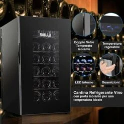 Cantina Refrigerante Vino Cantinetta Frigo Elettrica 18 Bottiglie 52Lt 70W Nero -Fornello Italia 35985872 4