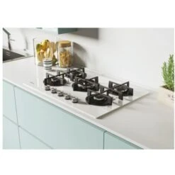 Candy CVG6BR4WPW Piano Cottura A Gas 4 Zone Griglie In Ghisa 60 Cm Vetro Temperato Bianco -Fornello Italia 36882654 3