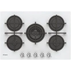 Candy CVG6BR4WPW Piano Cottura A Gas 4 Zone Griglie In Ghisa 60 Cm Vetro Temperato Bianco -Fornello Italia 36882654 5