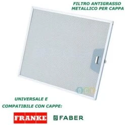 Filtro Cappa Alluminio Metallico 253 X 300 X 8 Mm Antigrasso Faber Universale Franke
