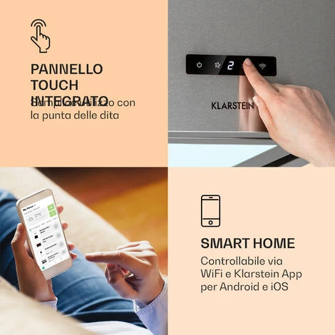 Klarstein Kronleuchter Smart, Cappa A Isola, Controllo Con App, Pannello LED, 595m³/h 5 Klarstein Kronleuchter Smart, Cappa A Isola, Controllo Con App, Pannello LED, 595m³/h - immagine 3