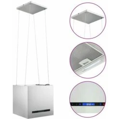 Nova Cappa Da Cucina Ad Isola Sospesa LCD Con Sensore Acciaio Cappa Elegante Vari Dimensioni Dimensioni : 37 Cm -Fornello Italia 42227661 2
