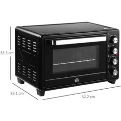 HOMCOM Fornetto Elettrico 32L Regolazione Temperatura E Timer, 3 Modalità Di Cottura E Accessori, 52.2x38.1x33.5cm - Nero -Fornello Italia 42725657 3