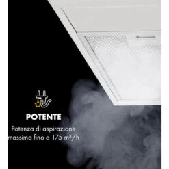 Klarstein Contempo 90, Cappa Aspirante, 175m³/h, LED, Acciaio Inox, Acrilico, Nero -Fornello Italia 47683328 4