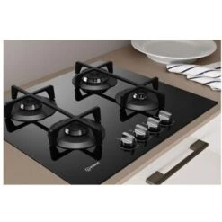 Indesit ING 61T/BK Piano Cottura A Gas 4 Zone Griglietin Ghisa 59 Cm Nero -Fornello Italia 50194676 4