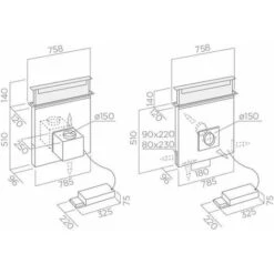 Elica PANDORA IX/F/90 Cappa Down Draft Classe Energetica A 3 Velocità + 1 Filtrante ( Motore Incluso ) Portata 680 Mⁿ/h 90 Cm Acciaio Inox PRF0120980 -Fornello Italia 50249317 3