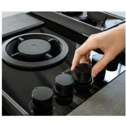 Elica NIKOLATESLA FLAME BL/A/83 Piano Cottura Aspirante A Gas Con Cappa Integrata 4 Fuochi + 1 Ausiliario Vetro Nero + Ghisa PRF0147740 -Fornello Italia 50249421 3