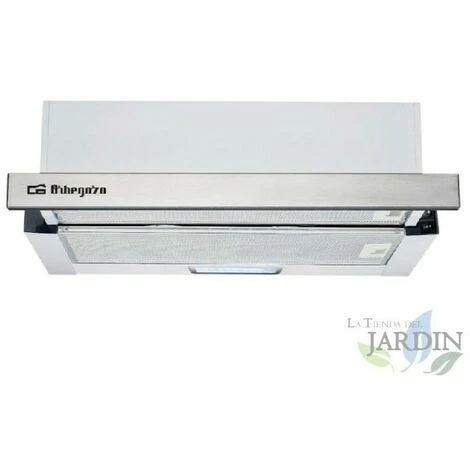 Cappa Telescopica Con Finitura Frontale In Acciaio Inox. Orbegozo. Motore 65 W. Classe Energetica C. 3 Cappa Telescopica Con Finitura Frontale In Acciaio Inox. Orbegozo. Motore 65 W. Classe Energetica C.