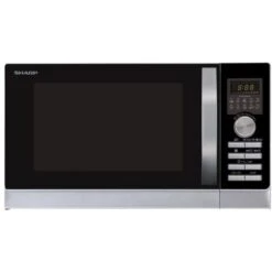 Sharp R-843 INW Forno Microonde Con Grill Con Aria Calda Capacità 25 Litri Potenza 900W 10 Programmi Automatici Argento