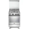 DeLonghi De Longhi PEMX 64 ED Linea Premium Cucina A Gas Libera Installazione Forno Elettrico 4 Fuochi Classe Energetica A Bruciatore Tripla Corona Coperchio In Cristallo Piedoni Regolabili 9 Funzioni 60 Cm Ac