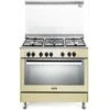 DeLonghi De Longhi PEMC 96 ED Linea Premium Cucina A Gas Libera Installazione Forno Elettrico 5 Fuochi Classe Energetica A Bruciatore Tripla Corona Vano Scaldavivande 9 Funzioni 90 Cm Crema -Fornello Italia 60618326 1