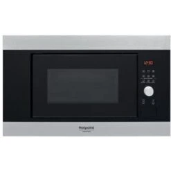 Hotpoint MF20G IX HA Microonde Con Grill Capacità 20 Litri Potenza 800W Apertura Con Pulsante A Bandiera Auto Cook Scongelamento Nero/Acciaio Inox