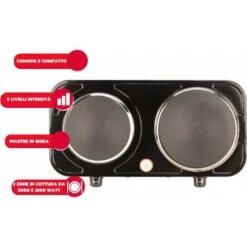 Ardes Fornello Elettrico Con 2 Piastre 2500W Nero -Fornello Italia 61353095 3