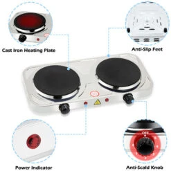 Randaco Piano Cottura Elettrico Doppio Piano In Acciaio Inox Con Protezione Surriscaldamento E , 155 Mm + 155 Mm Ø, 2000 W Doppio -Fornello Italia 61599475 3