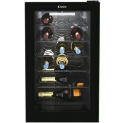 Candy CWC 021 M/N DiVino Cantinetta Vino 21 Bottiglie Classe Energetica G 6 Ripiani Cromati + 1 Wine Rack 70 Cm Nero