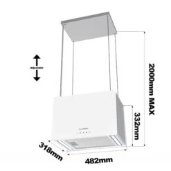 CIARRA Cappa A Isola Smart 48cm CD4850S - Bianco, 3 Velocità, Estrazione 650m³/h, Controllo Wi-Fi, Filtri Rimovibili E Lavabili -Fornello Italia 64996427 5
