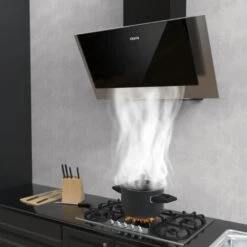 CIARRA Cappa Ad Angolo 60cm Con Aspirazione A 3 Velocità 736CBK60 - Nero Silenziosa E Facile Da Pulire -Fornello Italia 64996430 3