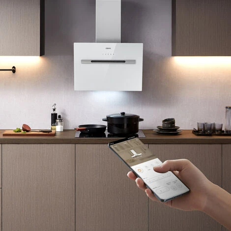 CIARRA Cappa Aspirante Controllo WiFi APP CD6736GS - Bianco, 3 Velocità, 750 M³/h, Controllo APP, 60 Cm, Filtro In Alluminio, Facile Da Pulire 4 CIARRA Cappa Aspirante Controllo WiFi APP CD6736GS - Bianco, 3 Velocità, 750 M³/h, Controllo APP, 60 Cm, Filtro In Alluminio, Facile Da Pulire - immagine 2