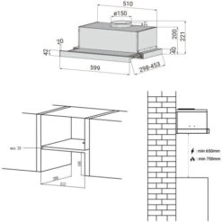 Cappa Telescopica Sottopensile Ciarra 60 Cm Con 2 Velocità - Design Scorrevole In Acciaio Inox 11 Cappa Telescopica Sottopensile Ciarra 60 Cm Con 2 Velocità - Design Scorrevole In Acciaio Inox -Fornello Italia 64996457 5