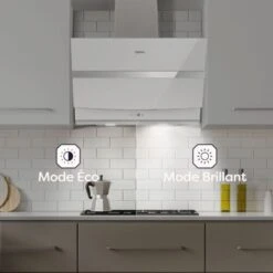 CIARRA 60cm Cappa Ad Angolo Touch Control 650 M³/h 736NWH60 - Bianco, Silenziosa -Fornello Italia 64996458 3