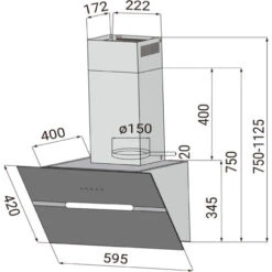 CIARRA Cappa Ad Angolo 60cm Touch Control 650 M³/h - Livello Di Rumore 55dB(A) - Sistema Di Ricircolo/ventilazione Esterna -Fornello Italia 64996471 5