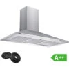 CIARRA Cappa A Parete Piramide 201SS90 Da 90cm - 350m³/h Di Aspirazione 3 Velocità Regolabili Silenziosa -Fornello Italia 64996476 1