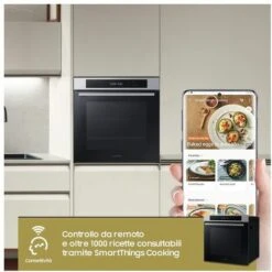 Samsung NV7B4040VBS Forno Elettrico Multifunzione Da Incasso A Vapore Capacità 76 Litri Classe Energetica A 20 Programmi Wi-Fi Vocale Assistente 59,5 Cm Nero/Acciaio Inossidabile -Fornello Italia 67500779 5