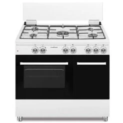 Schaub Lorenz SS590GEW Cucina 90cm 5 Fuochi Gas Forno A Gas Con Grill Elettrico Bianco -Fornello Italia 68411356 2