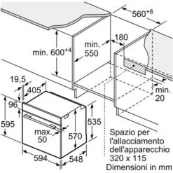 Forno Con Vapore Da Incasso 60 Cm Bosch HRA574BS0 -Fornello Italia 70147161 5