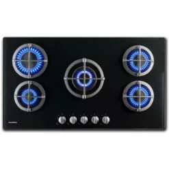 PremierTech PC5G90V Piano Cottura A Gas 5 Fuochi 90cm Vetro Nero -Fornello Italia 70294359 2