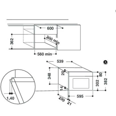 Grill A Microonde 22l 750w Nero - Amw439nb - Whirlpool 4 Grill A Microonde 22l 750w Nero - Amw439nb - Whirlpool - immagine 2