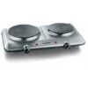Severin DK 1014 Fornello Con Doppia Piastra Elettrica Da 15 Cm E 18 Cm 2500W, Fornello In Acciaio, Fornello Campeggio Resistente Alle Temperature Con Termostato Regolabile, Argento -Fornello Italia 70804549 1