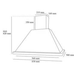 Cappa Con Camino Moderna Design Con Lavagna Cm 83 8 Cappa Con Camino Moderna Design Con Lavagna Cm 83 -Fornello Italia 75082383 3