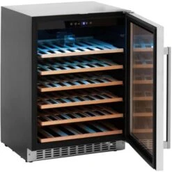 Cantinetta Frigo Per Vino 46 Bottiglie LED 135 L Nera, Argento -Fornello Italia 77083019 4