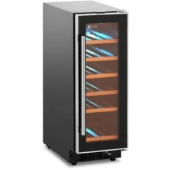 Cantinetta Frigo Per Vino 18 Bottiglie 56 L LED Nera, Argento