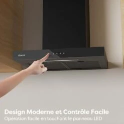 Cappa Ciarra Touch Screen A Parete 60cm, 650m3/h, 4 Velocità Booster, LED Dimmerabile - Nero CD6102B -Fornello Italia 78189066 4