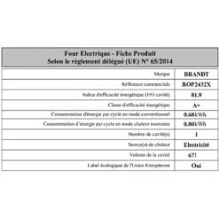 Forno Multifunzione Da Incasso 67l 60cm Inox Pirolisi - BOP2432X - Brandt -Fornello Italia 82759650 4