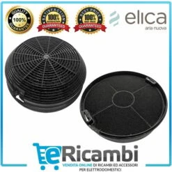 Filtri Carbone Attivo Cappa Elica F00478 Turboair Mod.47 Compatibile KIT0161384 Adatto A Missy E Box In Standard, 2 Pezzi In Confezione Ø 155 Mm H.50 Mm