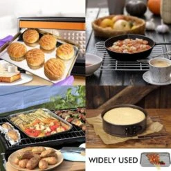 MINKUROW Teglia Da Forno + Griglia Di Raffreddamento, 26,5 X 20 X 2,5 Cm Teglia Da Forno Universale In Acciaio Inossidabile Teglia Da Forno Rettangolare -Fornello Italia 88623723 5