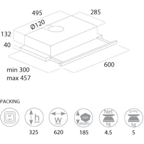 Cappa Sottopensile Slim 60 Inox 1 Motore Samet 4 Cappa Sottopensile Slim 60 Inox 1 Motore Samet - immagine 2