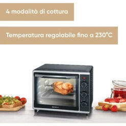Forno Elettrico 30L Girarrosto Pizza 230 Gradi Fornetto SEVERIN TO 2056 - Nero -Fornello Italia 90134877 5