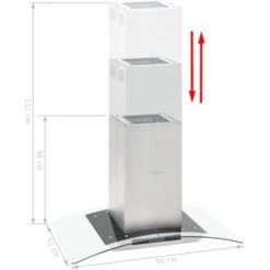 Cappa A Isola 90cm Con Display LCD E Sensore Touch 756 M³/h LED VidaXL -Fornello Italia 9182066 3