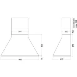 Cappa A Parete Linear NERO OPACO 900mm Con Faretti 7 Cappa A Parete Linear NERO OPACO 900mm Con Faretti -Fornello Italia 94104594 3